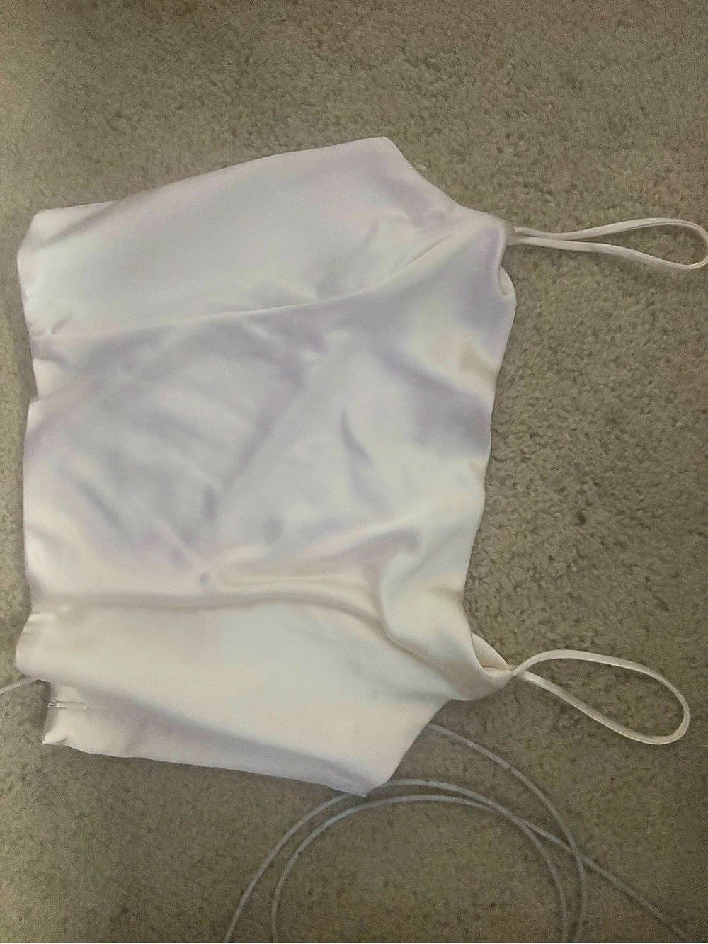 Zara Satin Camisole in White Size Medium